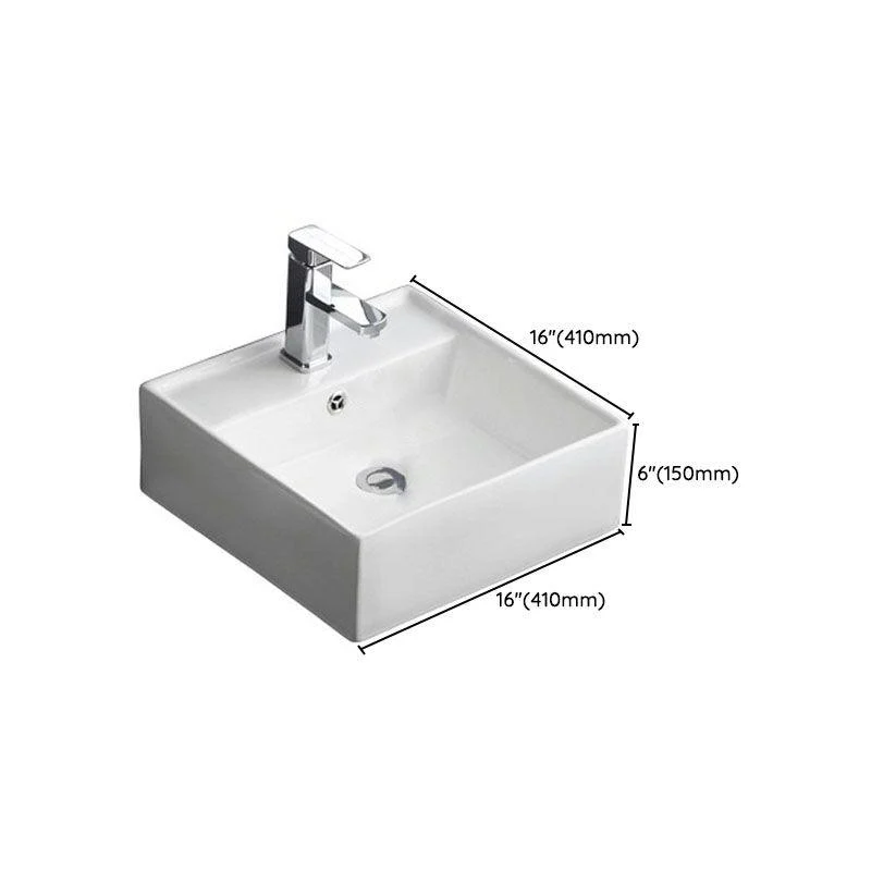 Classical White Bathroom Sink Porcelain Trough Bathroom Sink -Bathlova