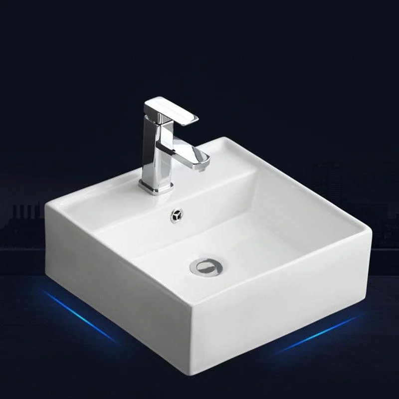 Classical White Bathroom Sink Porcelain Trough Bathroom Sink -Bathlova