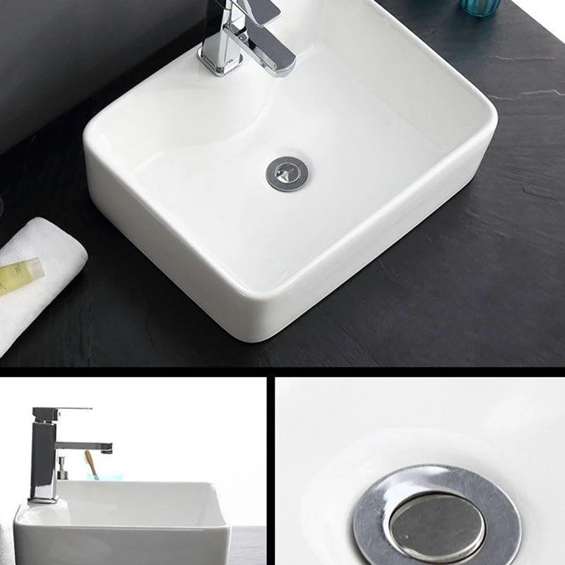 Classical White Bathroom Sink Porcelain Trough Bathroom Sink -Bathlova