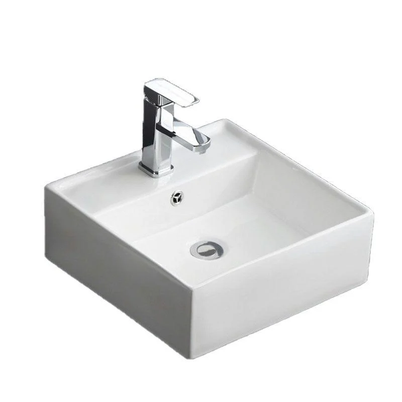 Classical White Bathroom Sink Porcelain Trough Bathroom Sink -Bathlova