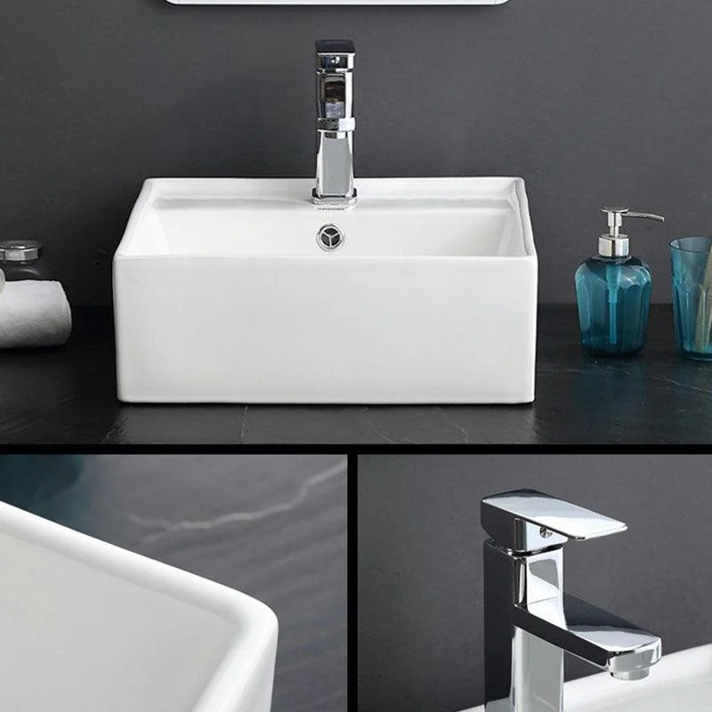 Classical White Bathroom Sink Porcelain Trough Bathroom Sink -Bathlova