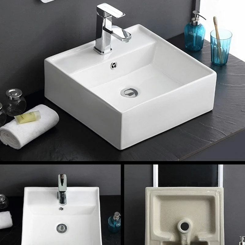 Classical White Bathroom Sink Porcelain Trough Bathroom Sink -Bathlova