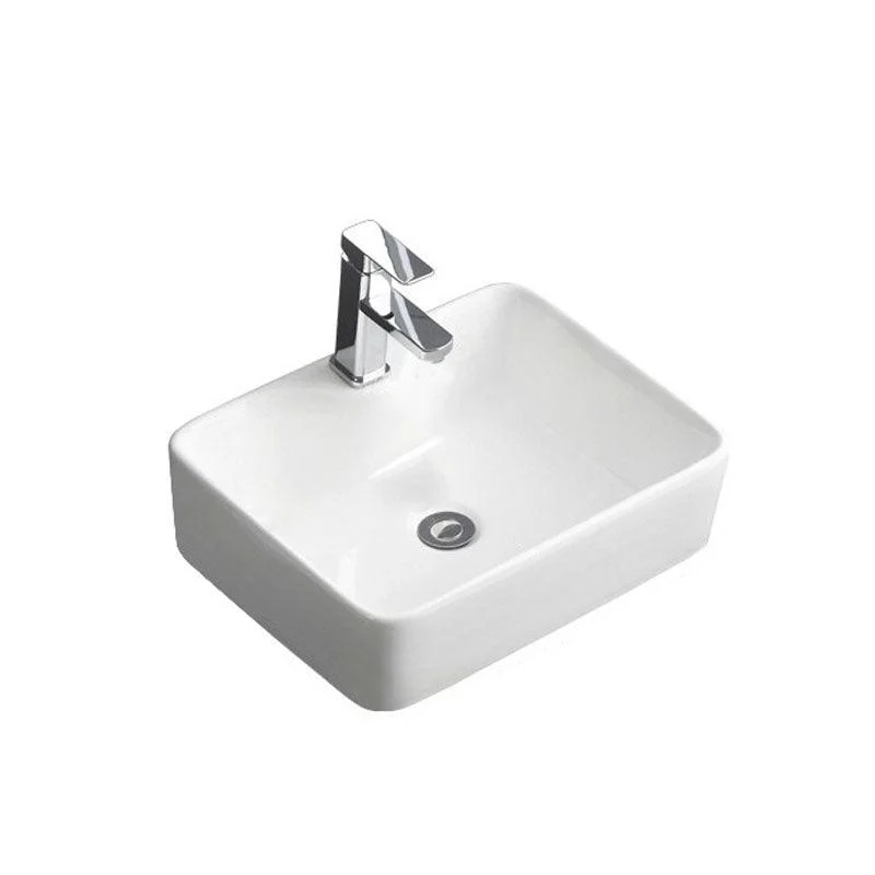 Classical White Bathroom Sink Porcelain Trough Bathroom Sink -Bathlova