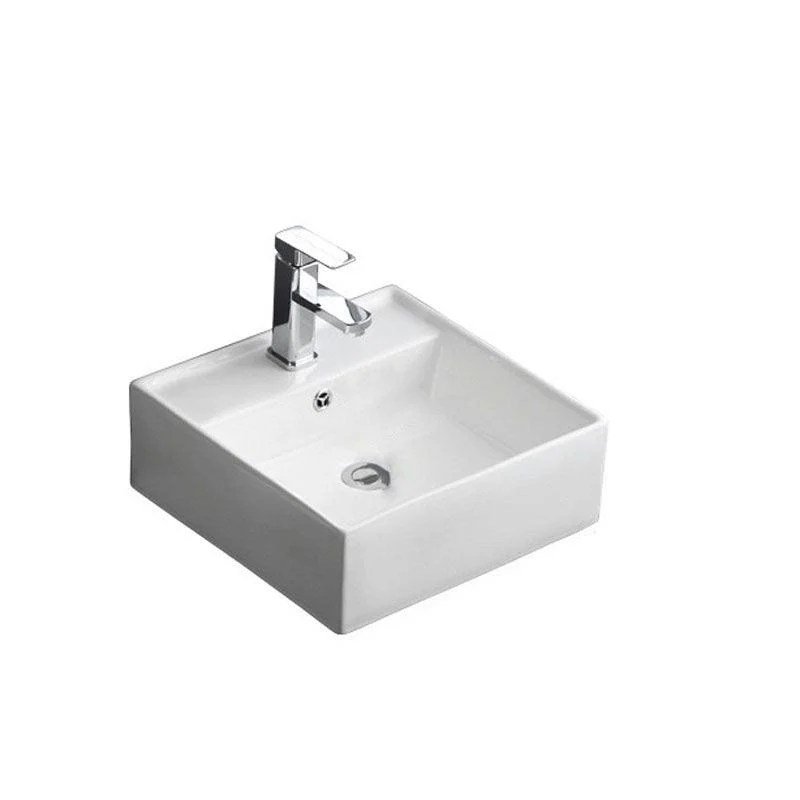 Classical White Bathroom Sink Porcelain Trough Bathroom Sink -Bathlova