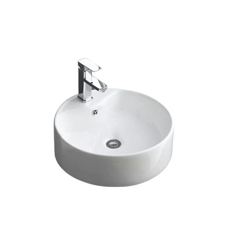 Classical White Bathroom Sink Porcelain Trough Bathroom Sink -Bathlova