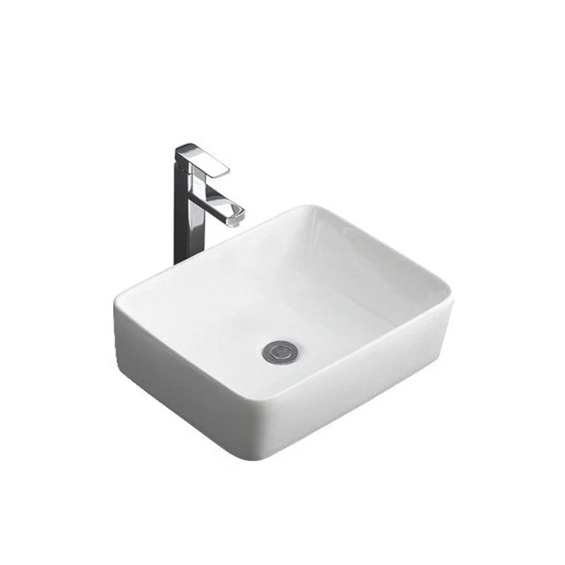 Classical White Bathroom Sink Porcelain Trough Bathroom Sink -Bathlova