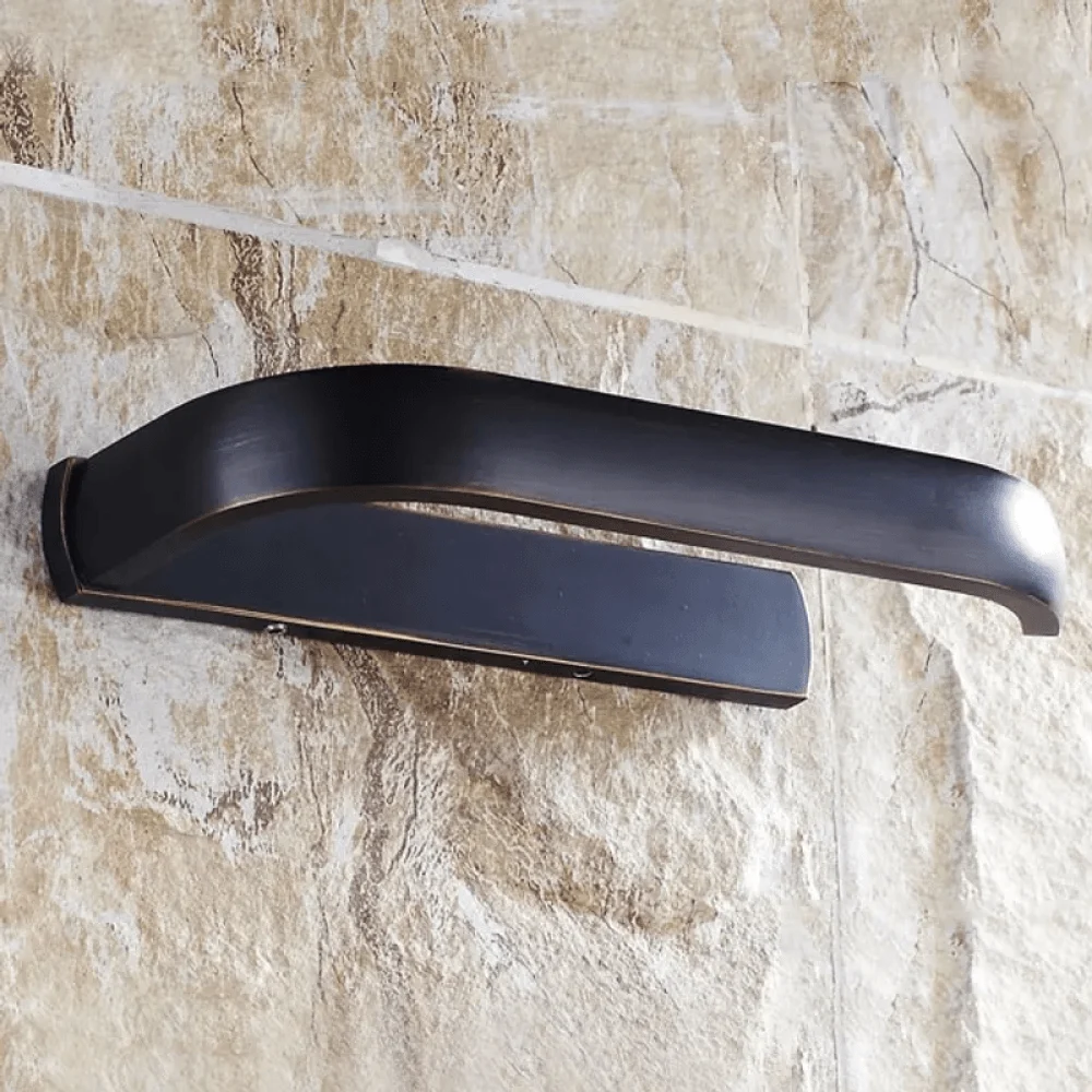 Classy Antique Bathroom Toilet Paper Roll Holder & Single Post - Solid Brass in Black -Bathlova