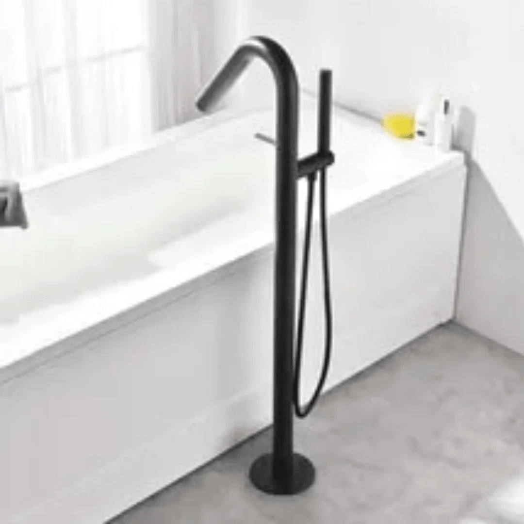 Coaxial Freestanding Bathtub Tap with Handshower -Bathlova