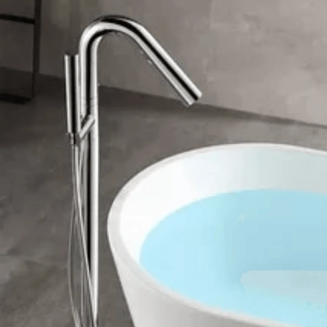 Coaxial Freestanding Bathtub Tap with Handshower -Bathlova