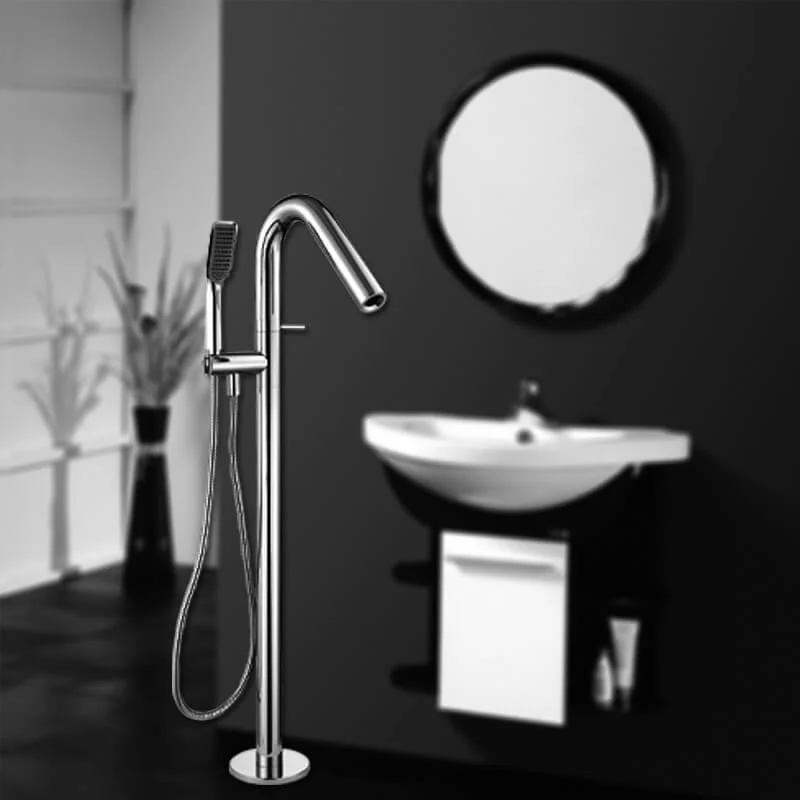 Coaxial Freestanding Bathtub Tap with Handshower -Bathlova