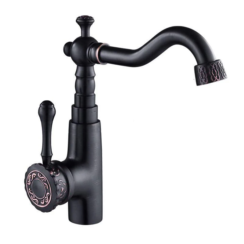 Cold And Hot Mixer Tap Carved Tap 360 Swivel Pipe Sink Mixer Crane -Bathlova