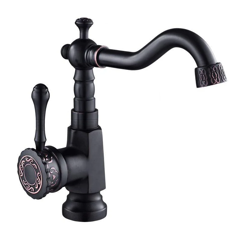 Cold And Hot Mixer Tap Carved Tap 360 Swivel Pipe Sink Mixer Crane -Bathlova