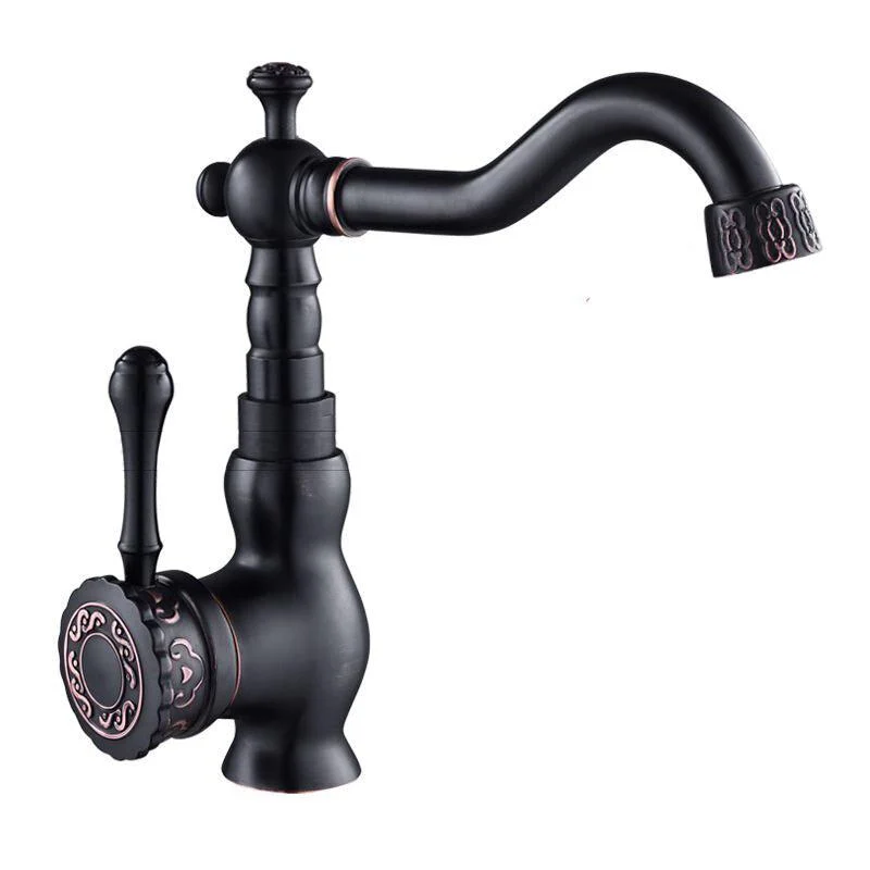 Cold And Hot Mixer Tap Carved Tap 360 Swivel Pipe Sink Mixer Crane -Bathlova