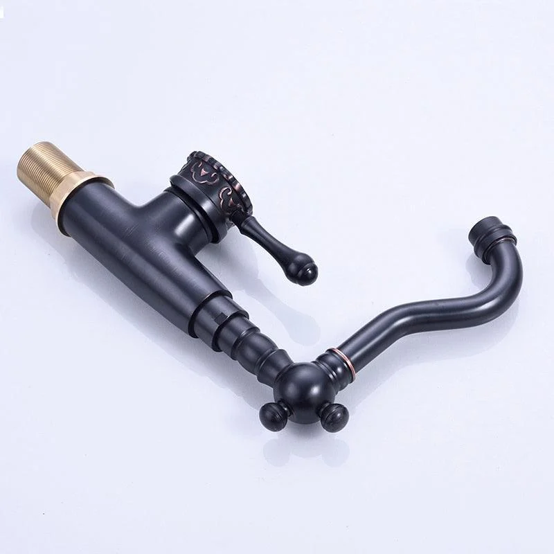 Cold And Hot Mixer Tap Carved Tap 360 Swivel Pipe Sink Mixer Crane -Bathlova