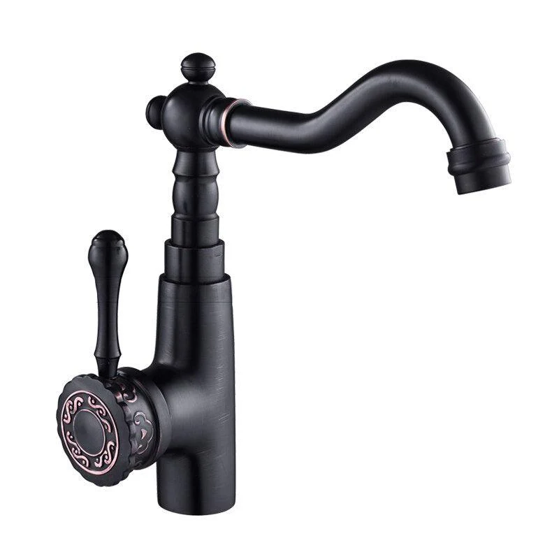 Cold And Hot Mixer Tap Carved Tap 360 Swivel Pipe Sink Mixer Crane -Bathlova