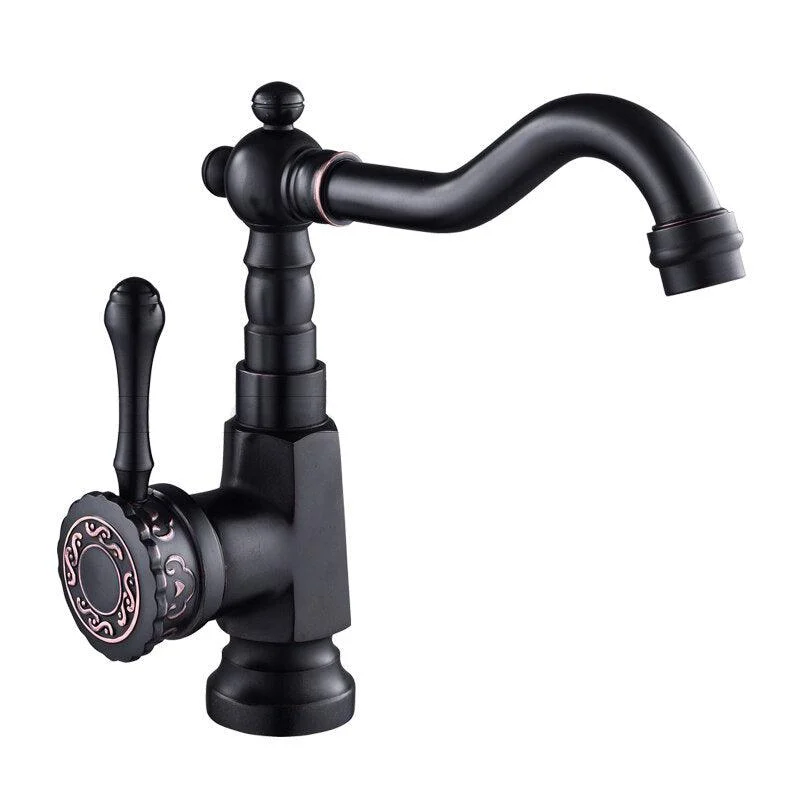 Cold And Hot Mixer Tap Carved Tap 360 Swivel Pipe Sink Mixer Crane -Bathlova