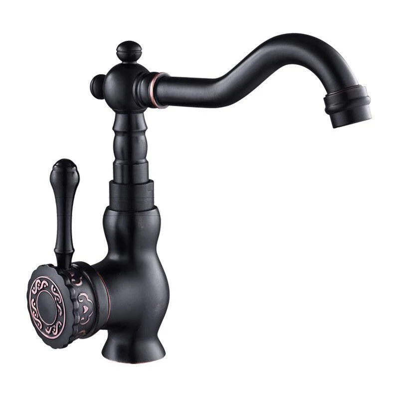 Cold And Hot Mixer Tap Carved Tap 360 Swivel Pipe Sink Mixer Crane -Bathlova