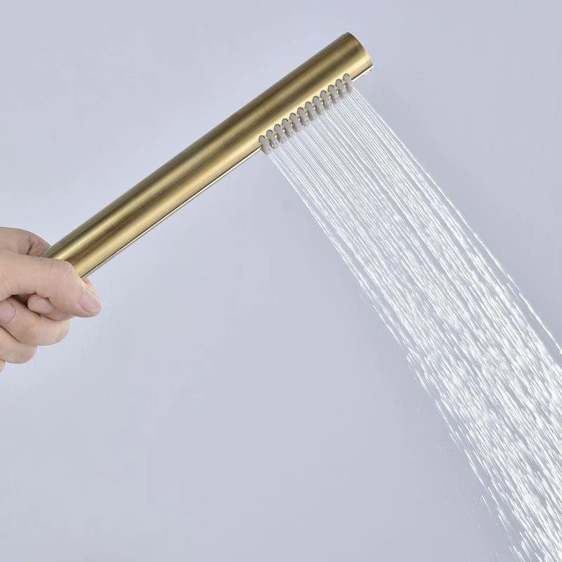 Cold and Hot Wall Mounted Bathtub Tap Gold Finish Tub Tap with Shower Head -Bathlova