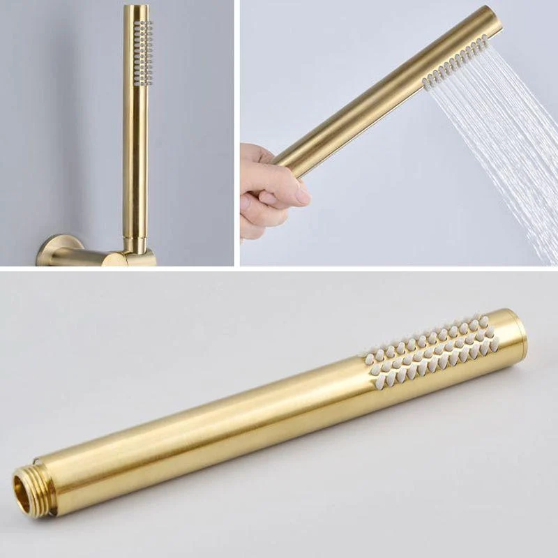 Cold and Hot Wall Mounted Bathtub Tap Gold Finish Tub Tap with Shower Head -Bathlova