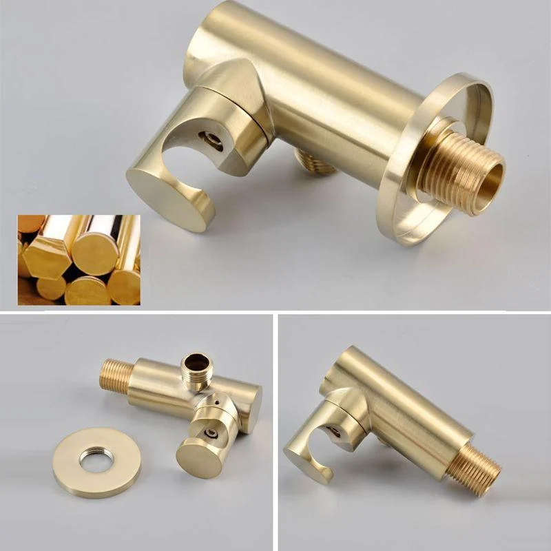 Cold and Hot Wall Mounted Bathtub Tap Gold Finish Tub Tap with Shower Head -Bathlova