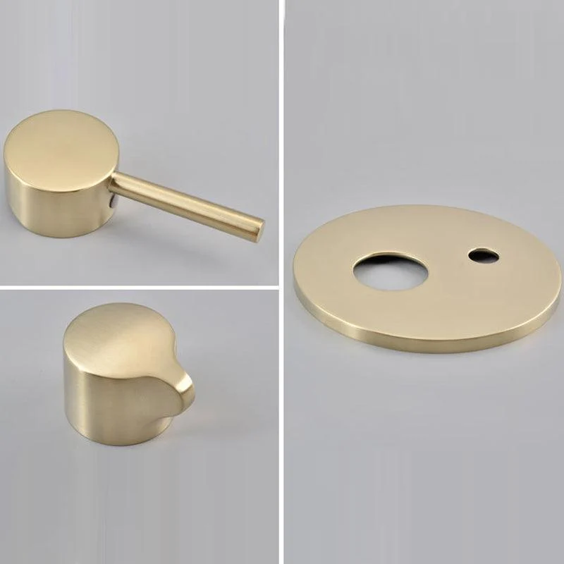 Cold and Hot Wall Mounted Bathtub Tap Gold Finish Tub Tap with Shower Head -Bathlova