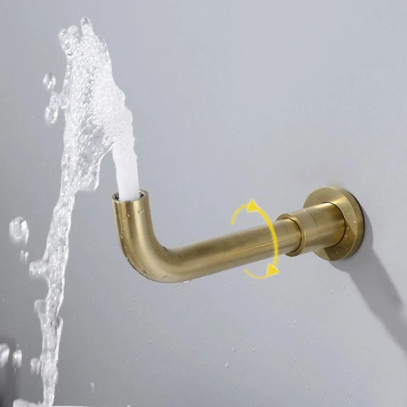 Cold and Hot Wall Mounted Bathtub Tap Gold Finish Tub Tap with Shower Head -Bathlova