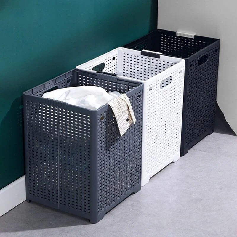 Collapsible Plastic Laundry Basket -Bathlova