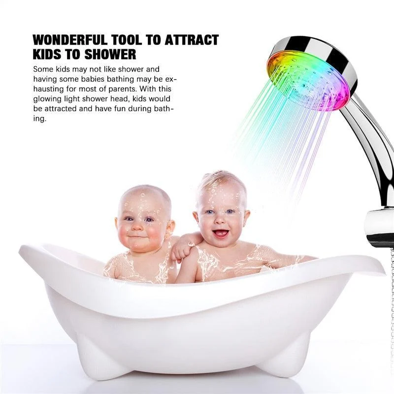 Color Changing Shower Head Led Light Glowing Automatic Color Changing -Bathlova