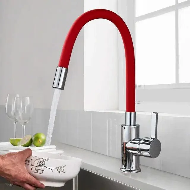 Colorful Flexible Neck Kitchen Sink Tap Kitchen Mixer Tap -Bathlova