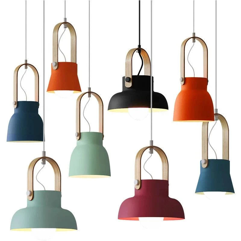 Colorful Modern Nordic Wood Pendant Lights -Bathlova