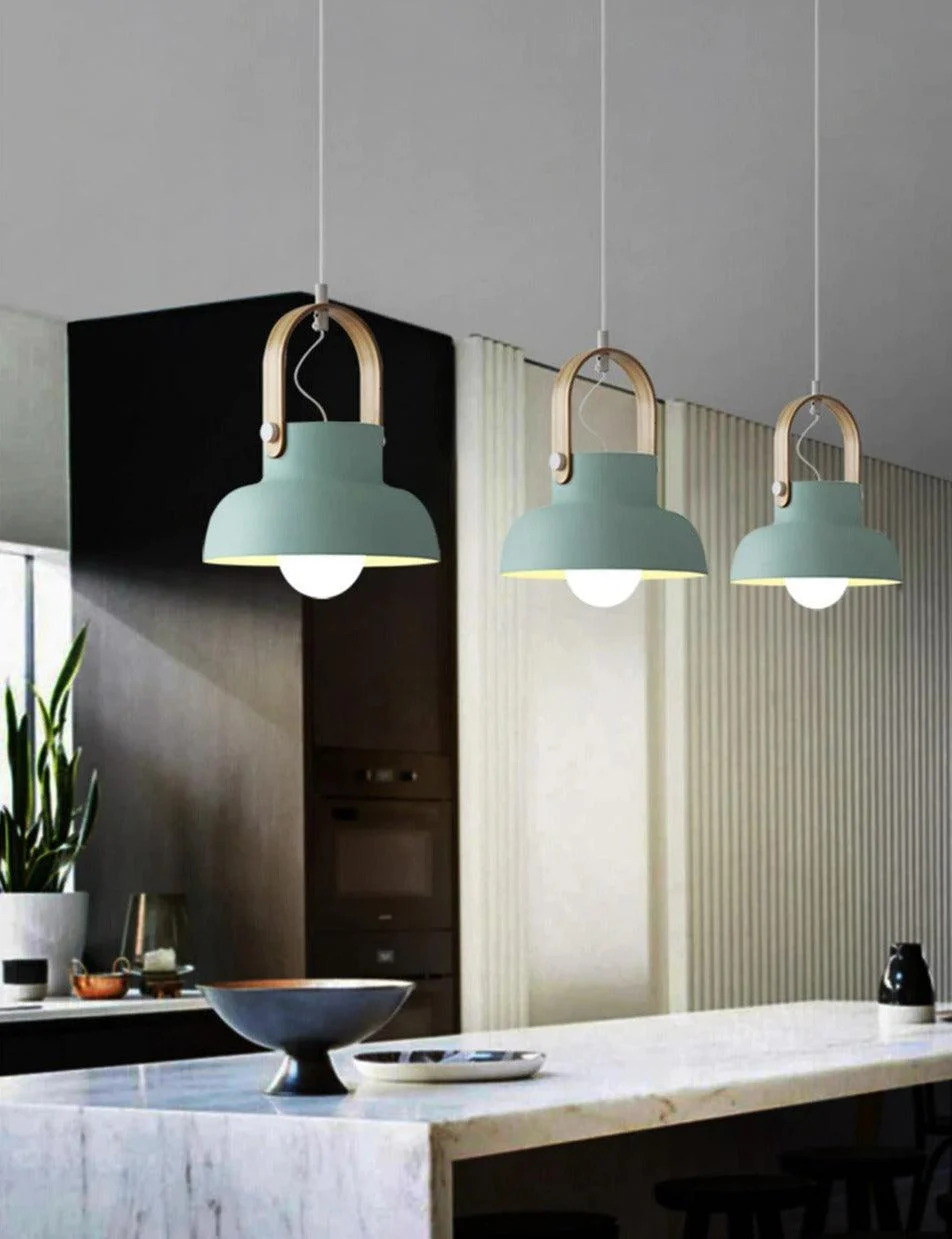 Colorful Modern Nordic Wood Pendant Lights -Bathlova