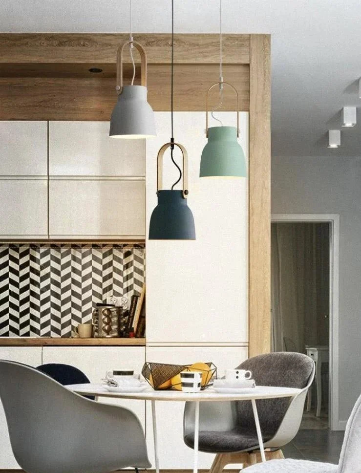 Colorful Modern Nordic Wood Pendant Lights -Bathlova