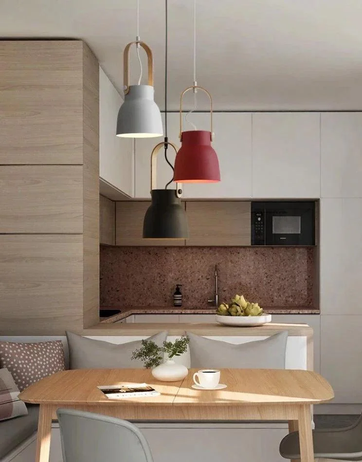 Colorful Modern Nordic Wood Pendant Lights -Bathlova