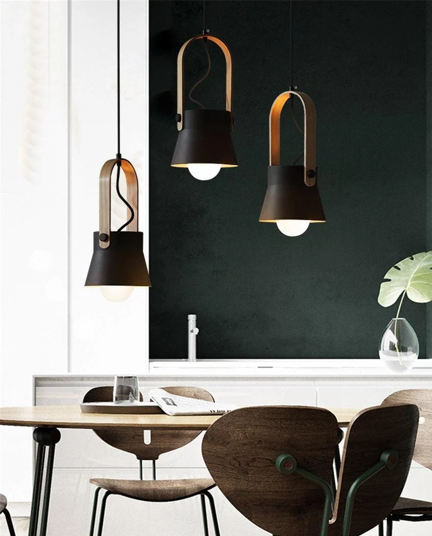 Colorful Modern Nordic Wood Pendant Lights -Bathlova