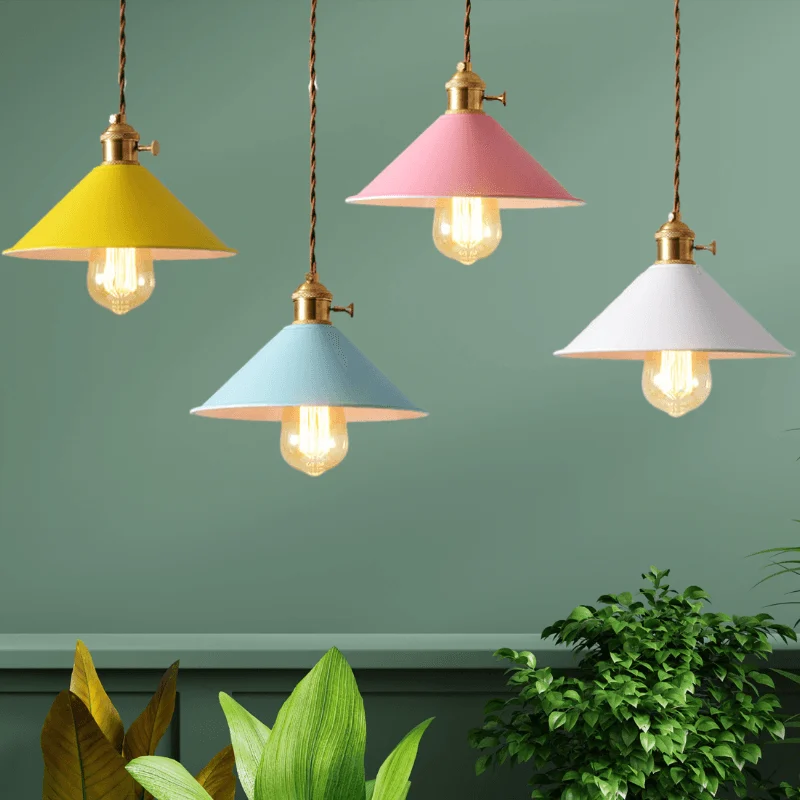 Colorful Retro Plated Pendant Lights -Bathlova