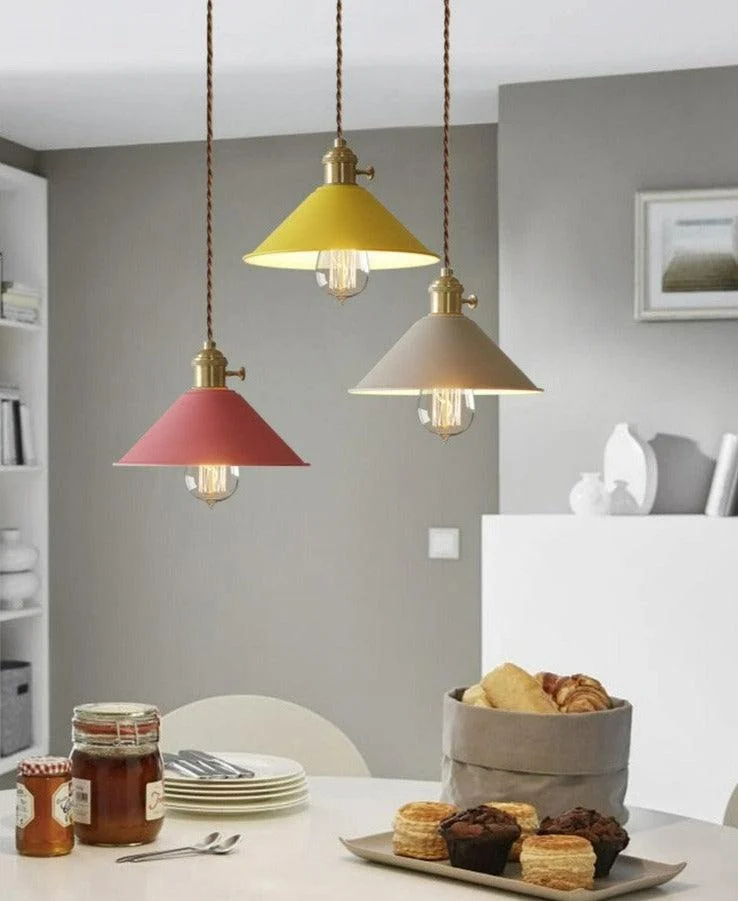 Colorful Retro Plated Pendant Lights -Bathlova