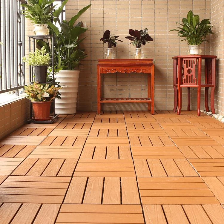 Composite Deck Tile Solid Color Water Resistant Patio Flooring Tile -Bathlova