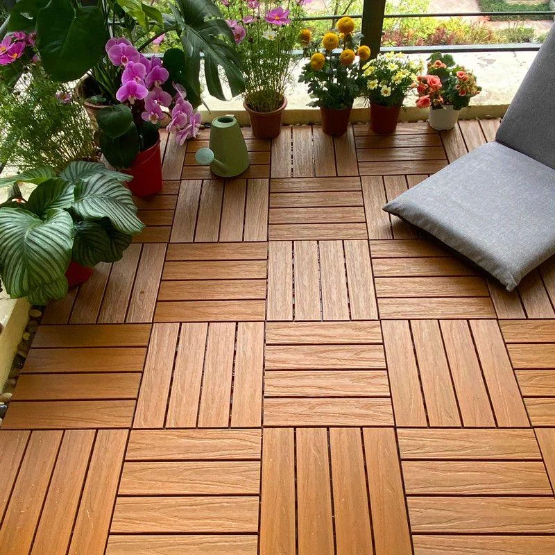 Composite Deck Tile Solid Color Water Resistant Patio Flooring Tile -Bathlova