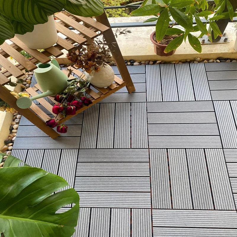 Composite Deck Tile Solid Color Water Resistant Patio Flooring Tile -Bathlova