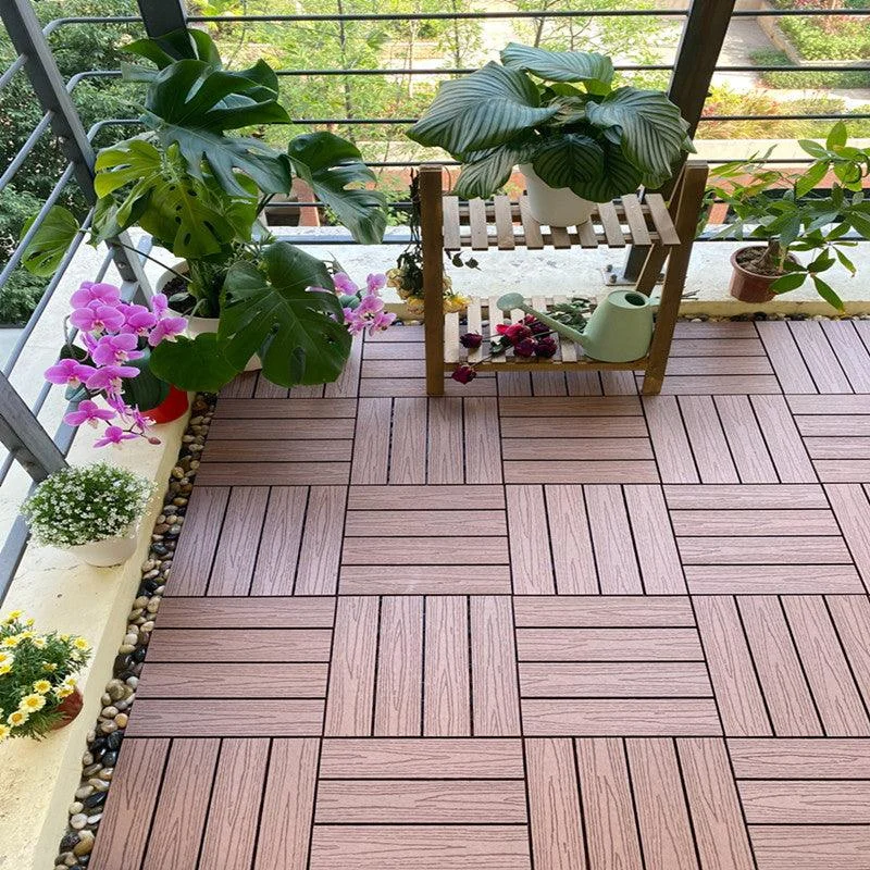 Composite Deck Tile Solid Color Water Resistant Patio Flooring Tile -Bathlova