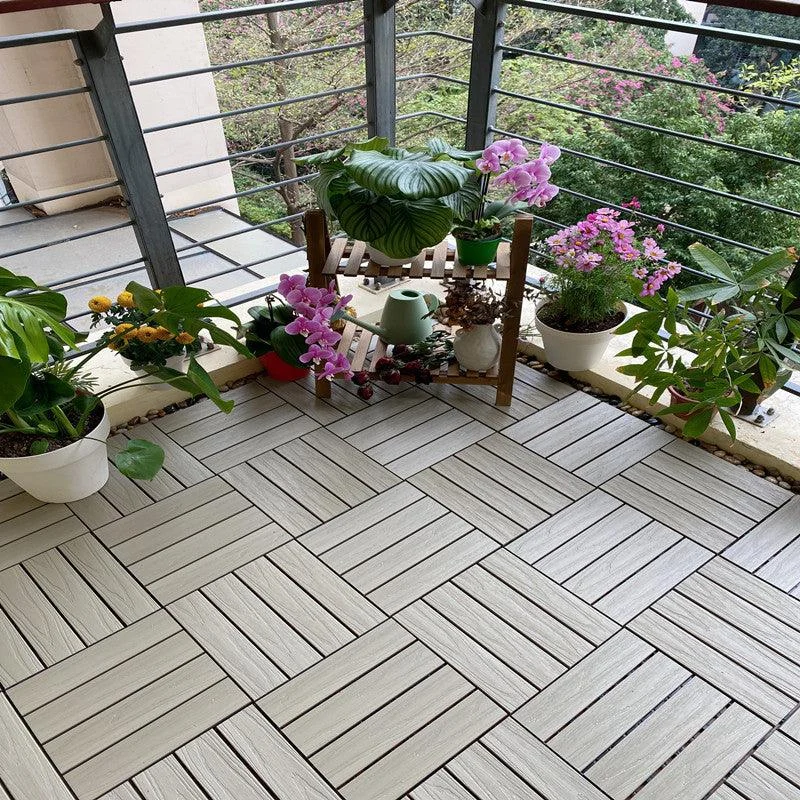 Composite Deck Tile Solid Color Water Resistant Patio Flooring Tile -Bathlova