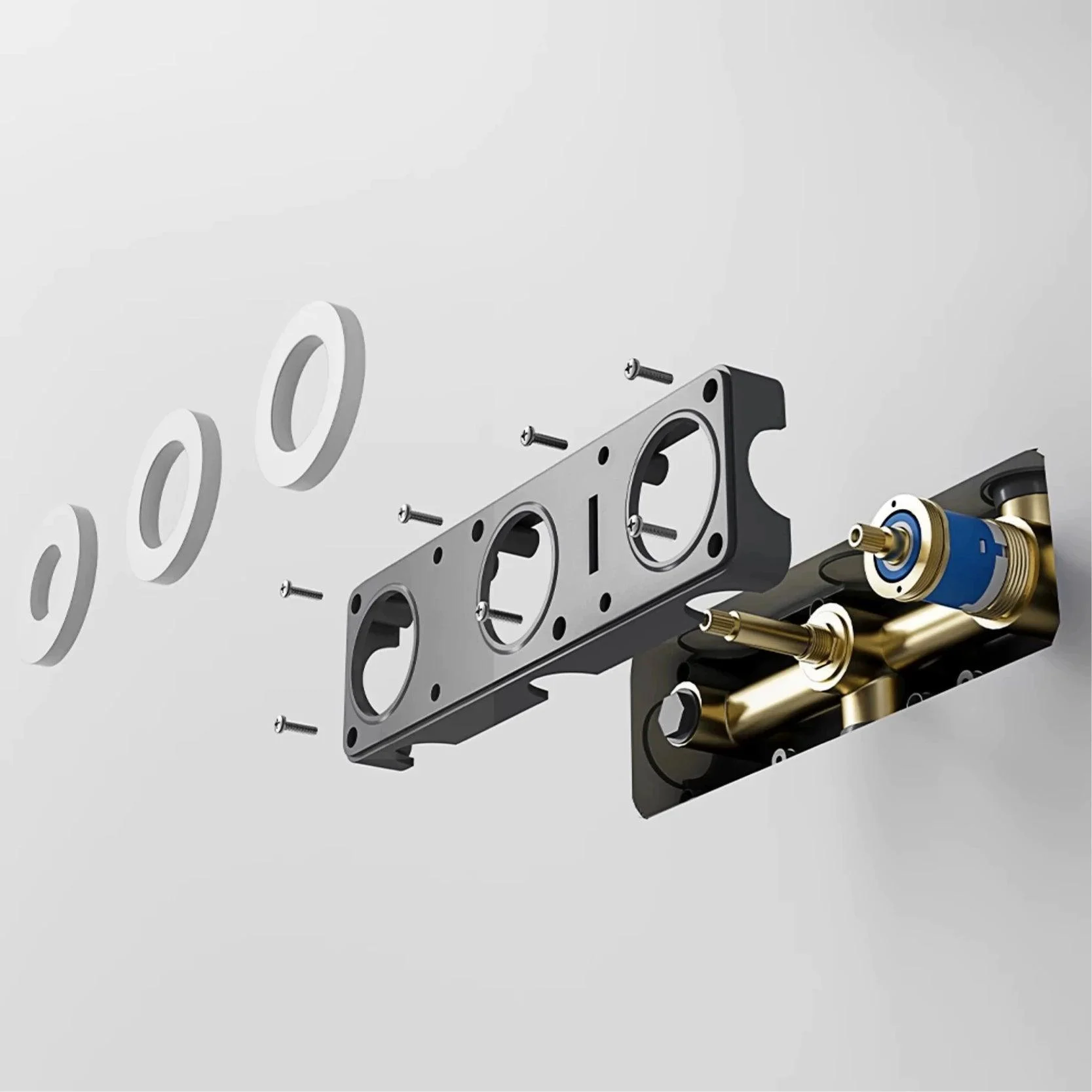 Concealed Shower System With Wall Mounted 3-function Bathroom Tap -Bathlova