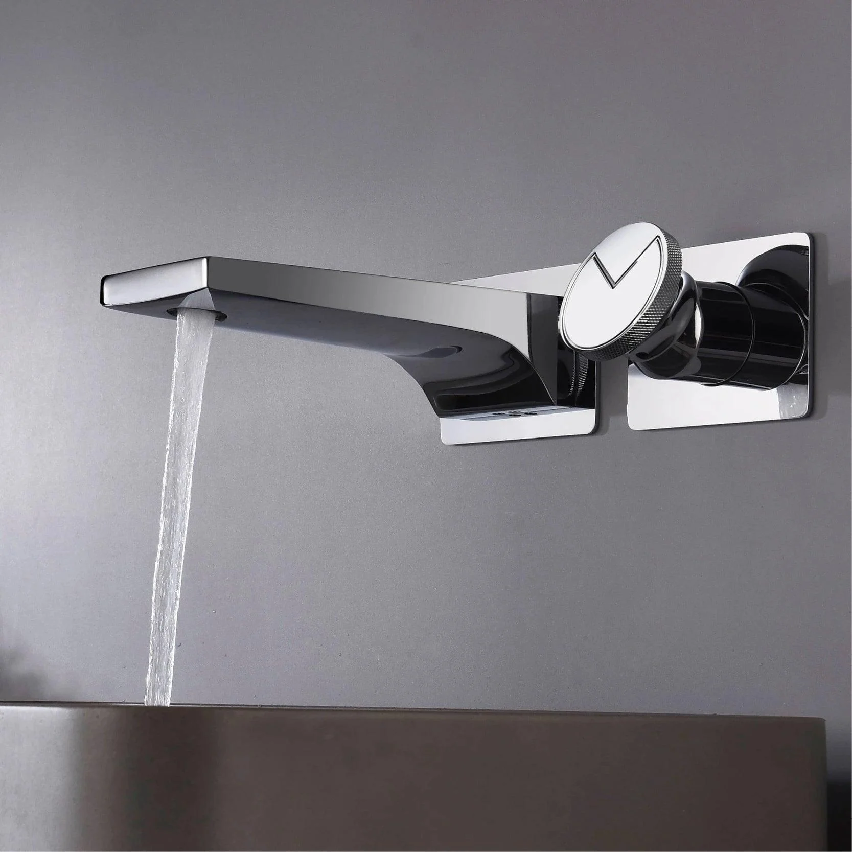 Concealed Tap Wall-mounted Design 2-hole Single Handle Basin Tap -Bathlova