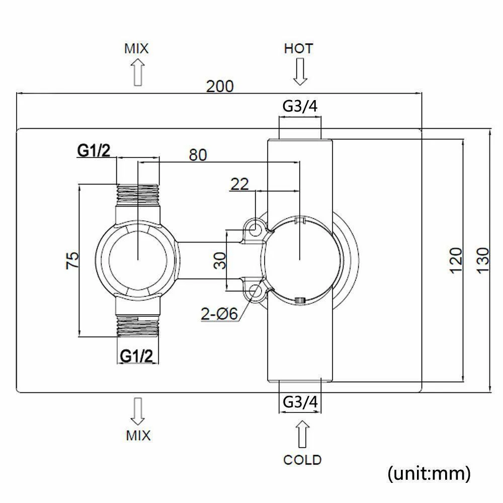 Concealed Thermostatic Shower Valve Mixer -Bathlova