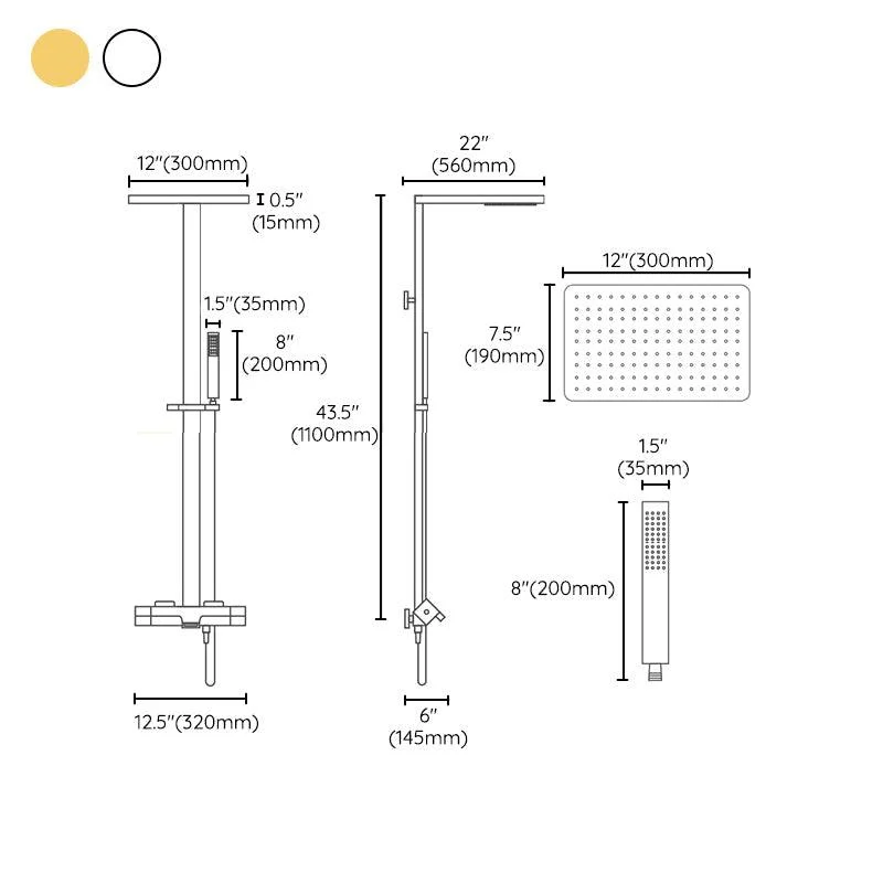 Constant Temperature Shower Set Wall-mounted Rain Shower Set Pressurized Water Outlet -Bathlova