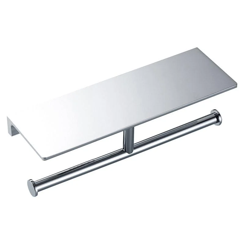 Contemporary 2-Piece Bathroom Set in Stainless Steel Polished Chrome Paper Holder -Bathlova