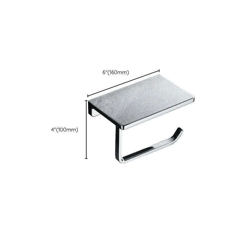 Contemporary 2-Piece Bathroom Set in Stainless Steel Polished Chrome Paper Holder -Bathlova