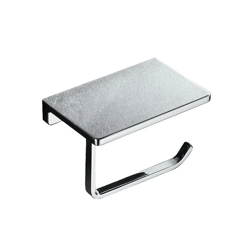 Contemporary 2-Piece Bathroom Set in Stainless Steel Polished Chrome Paper Holder -Bathlova