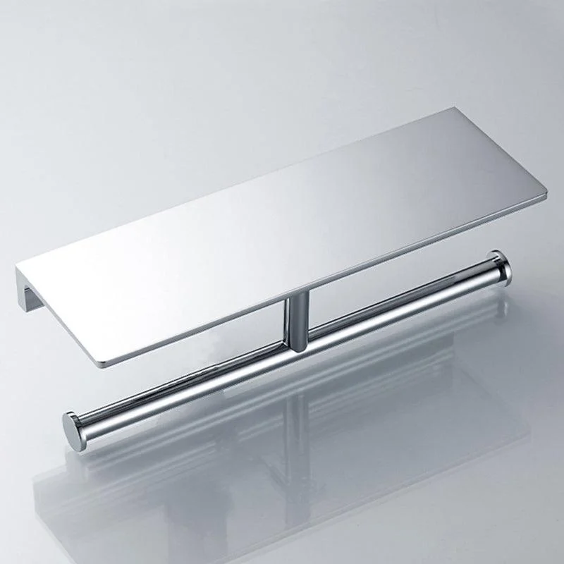 Contemporary 2-Piece Bathroom Set in Stainless Steel Polished Chrome Paper Holder -Bathlova