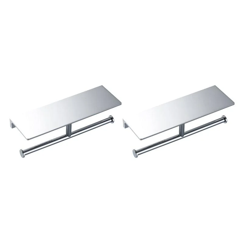 Contemporary 2-Piece Bathroom Set in Stainless Steel Polished Chrome Paper Holder -Bathlova